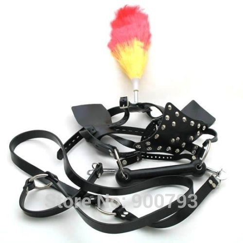Pony play bridle harness with reins & blinkers