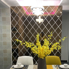 Mirror wall tile pack self adhesive Diamond design