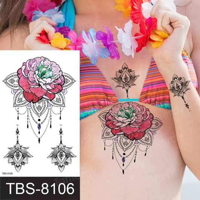 Temporary tattoos ALL BODY AREAS for Women 25 assorted designs