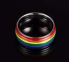 Ring LGBT Pride Unisex rainbow ring in titanium 316L