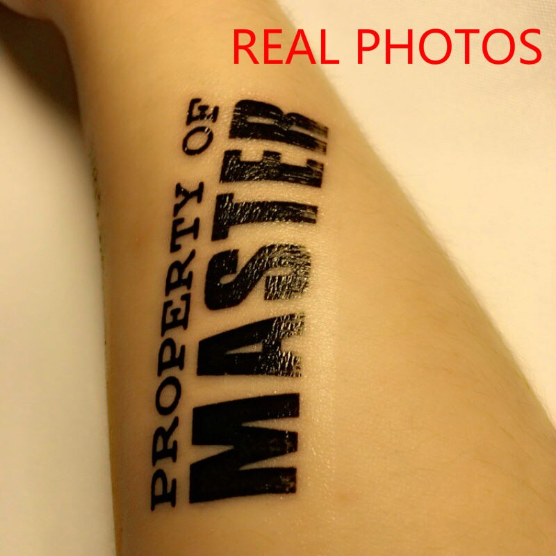 Temporary waterproof tattoos for BDSM slaves "Property of Master"