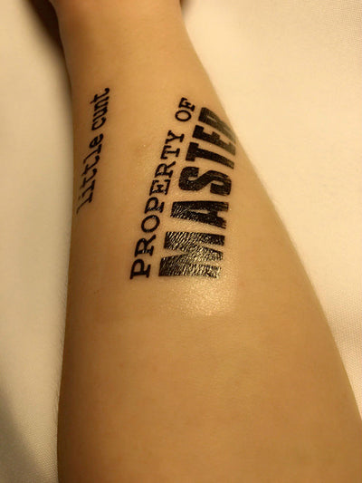 Temporary waterproof tattoos for BDSM slaves "Property of Master"
