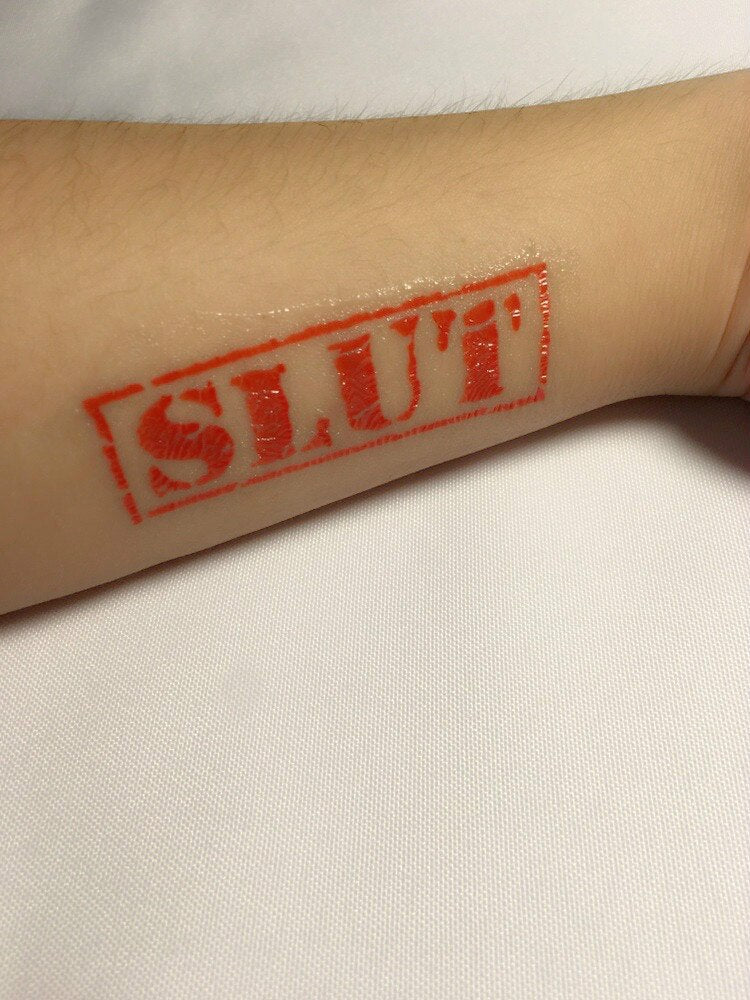 Temporary waterproof tattoos for BDSM Slaves "SLUT"  version 2