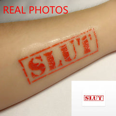 Temporary waterproof tattoos for BDSM Slaves "SLUT"  version 2