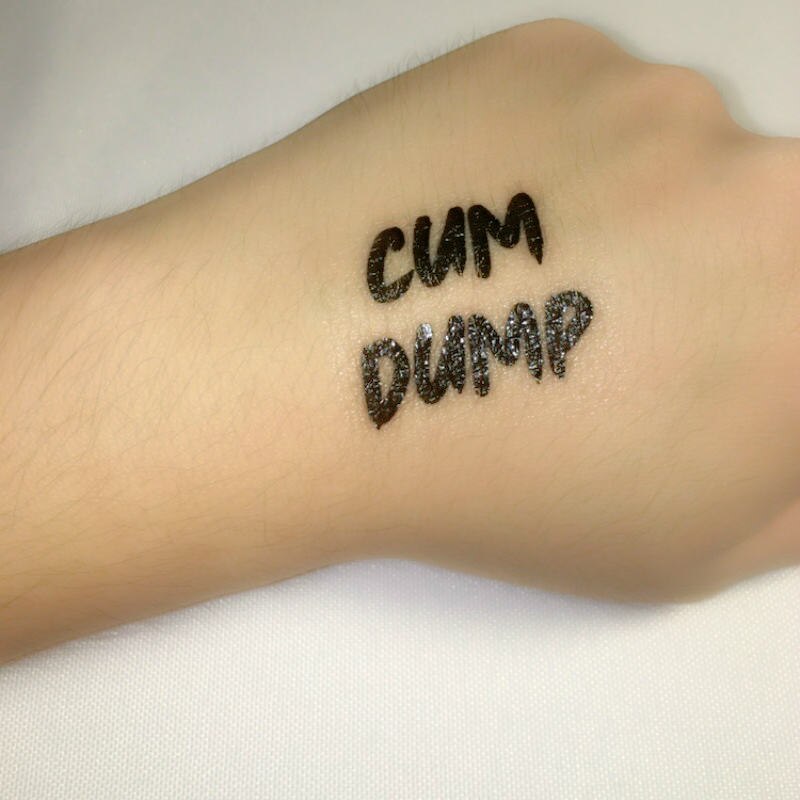 Temporary waterproof tattoos for BDSM slaves "Cum Dump" version 2