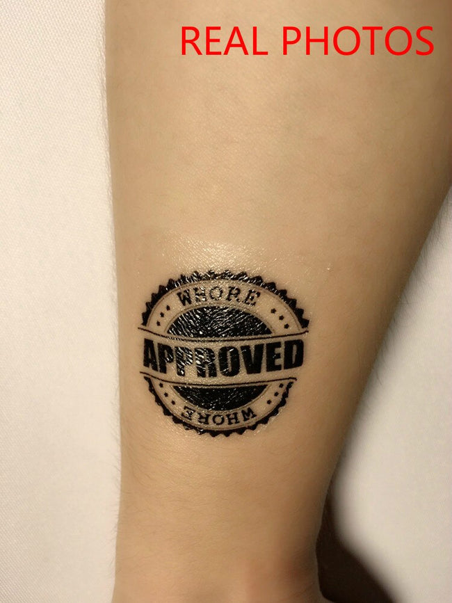 Temporary waterproof tattoos for BDSM slaves "Approved Whore"