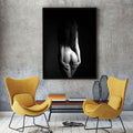 Black and White Nude Woman. Glamour photography printed on canvas