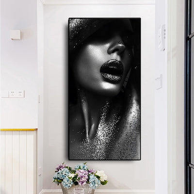 African allure. Glamour portrait photography printed on canvas