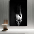 Black and White Nude Woman. Glamour photography printed on canvas