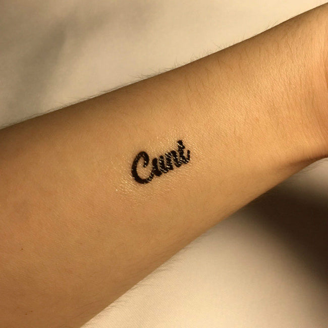 Temporary waterproof tattoos for BDSM slaves "Cunt"