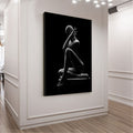 Sensual female silhouette photography reprinted on canvas.
