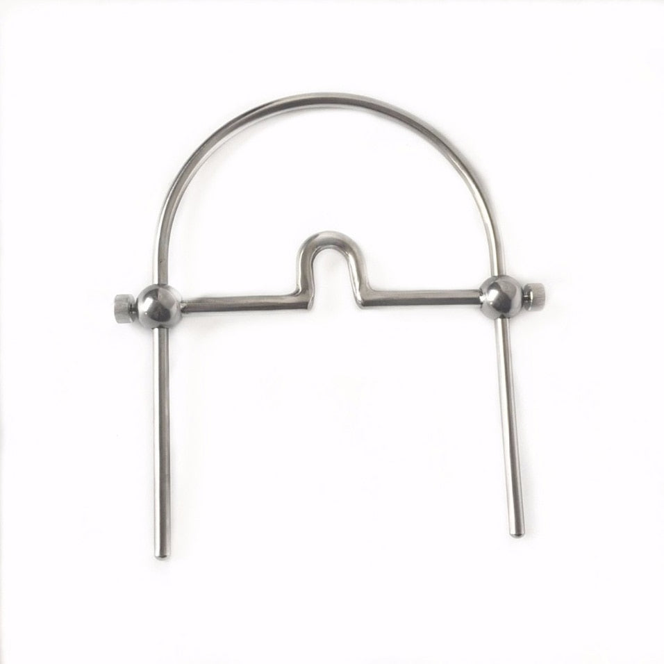 Stainless Steel Open Mouth Gag with Neck Collar