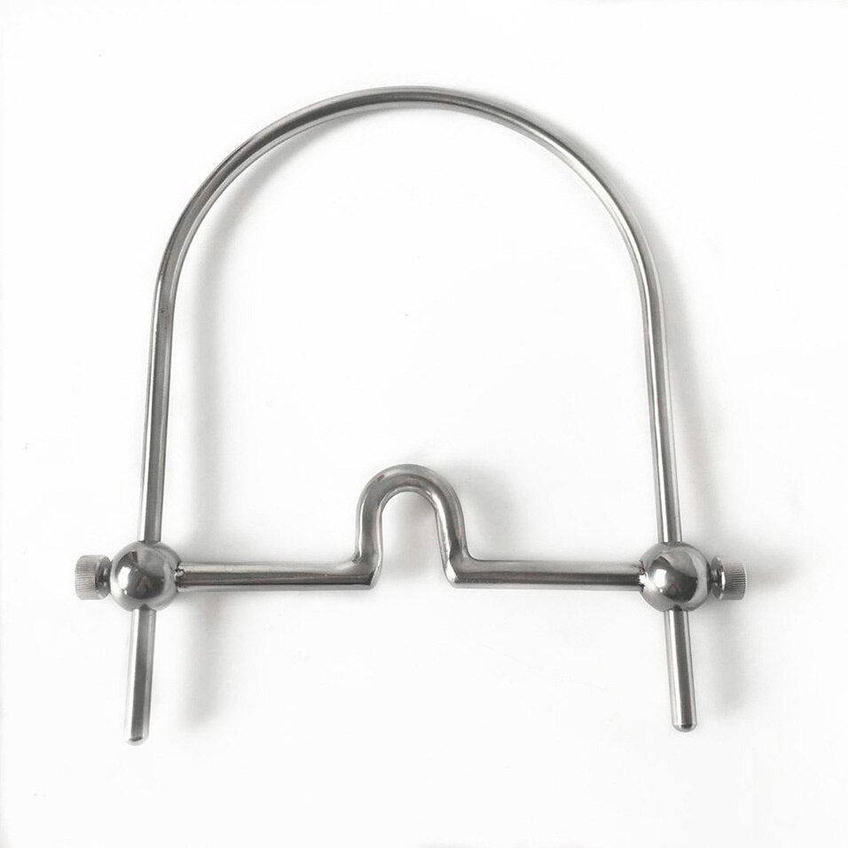 Stainless Steel Open Mouth Gag with Neck Collar