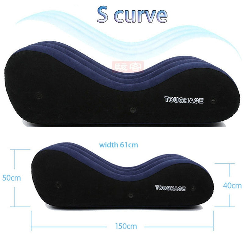 Large 150cm S-shaped inflatable sofa for multiple sex positions