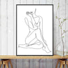 Naked woman line art print