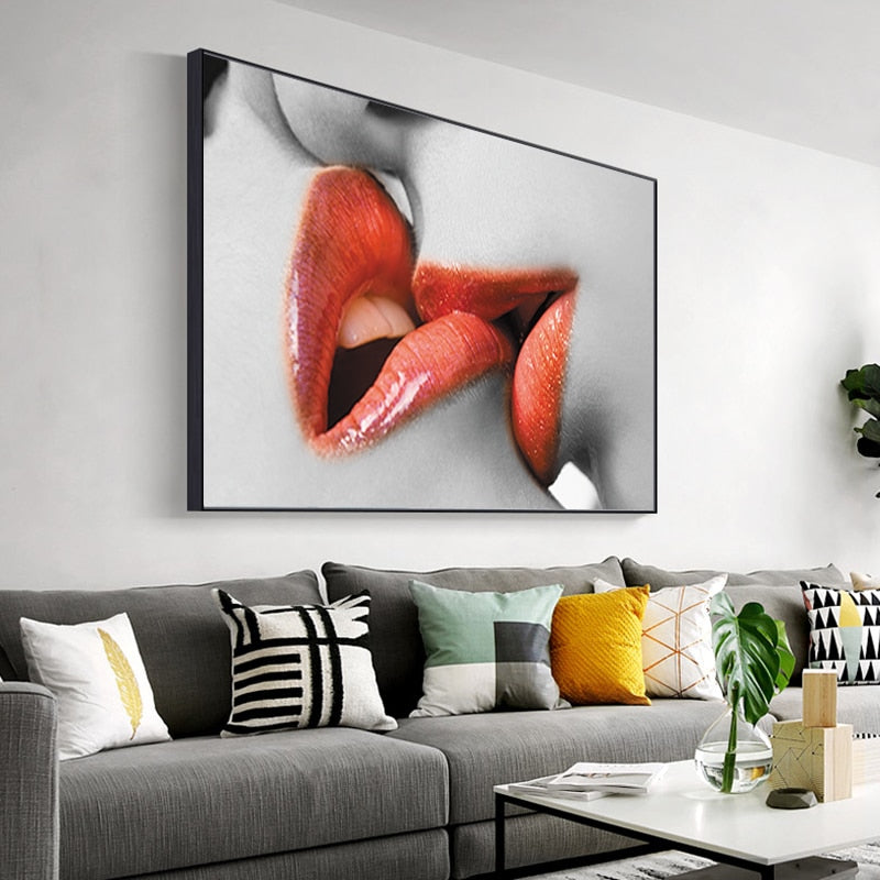 Soft Kiss. Studio photography printed on canvas