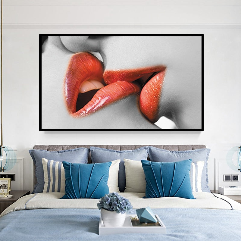 Soft Kiss. Studio photography printed on canvas