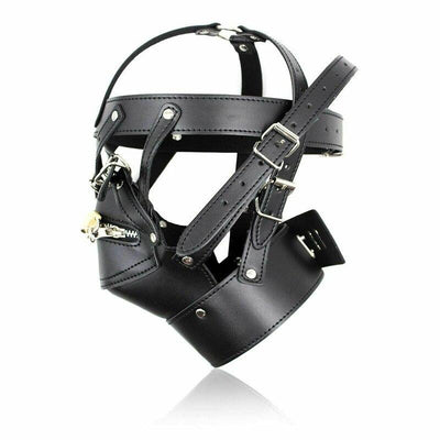 PU Leather Hood for BDSM Style F