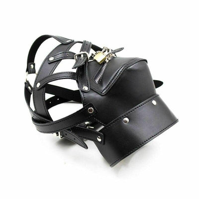 PU Leather Hood for BDSM Style F