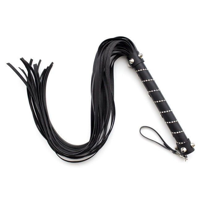 Bdsm Whip leather tails with ornate handle