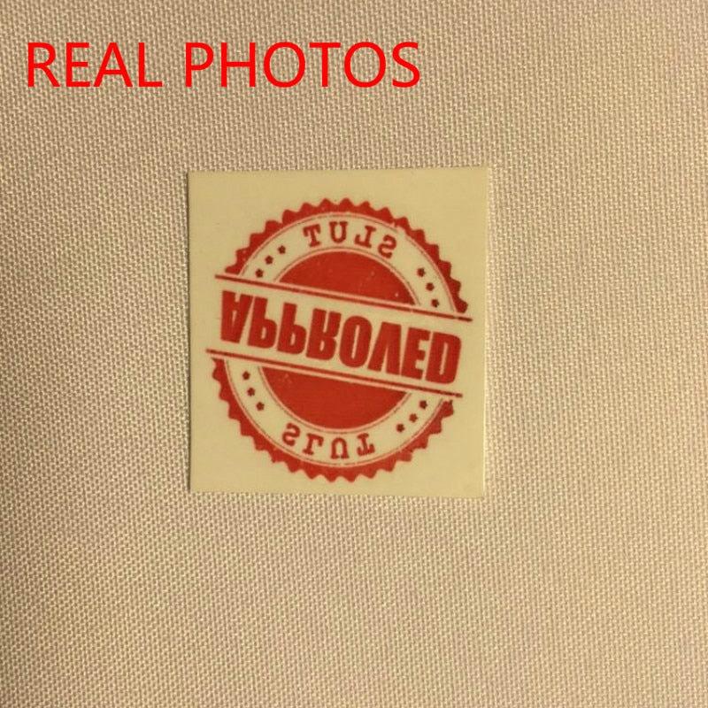 Temporary waterproof tattoos for BDSM slaves "Approved Slut"