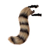 Fur tail clip on - beige & black