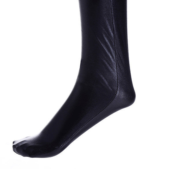 PVC thigh high stockings. Lace or plain top. 4 Colours.