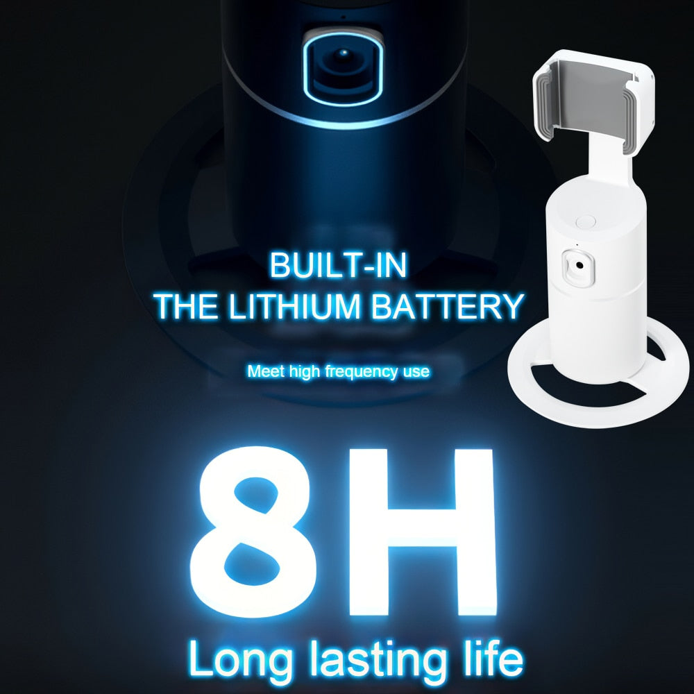 Motorised face tracking AI mobile phone stand with 360° rotation