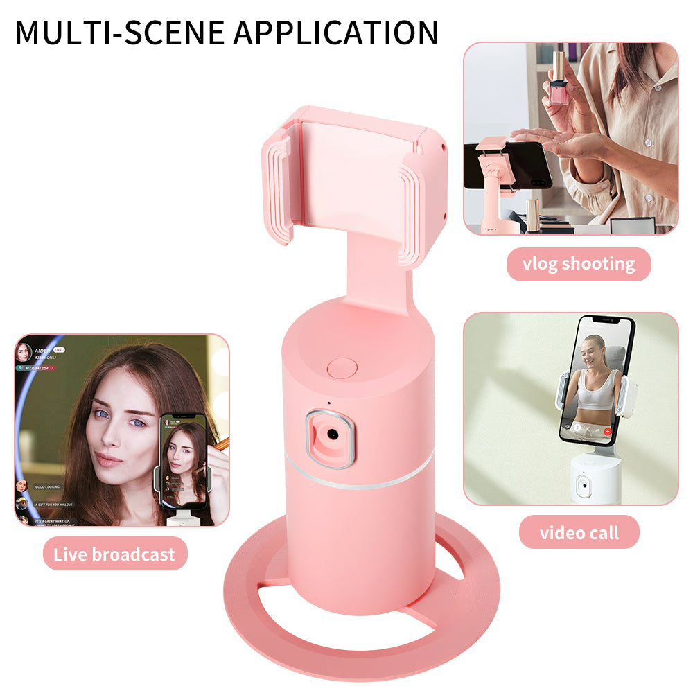 Motorised face tracking AI mobile phone stand with 360° rotation