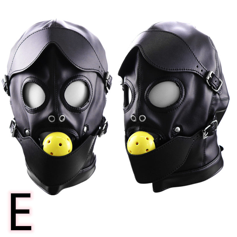 PU Leather Hood for BDSM Style E