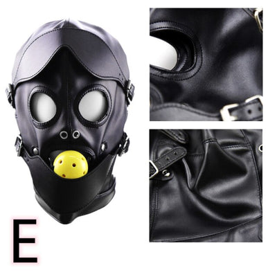 PU Leather Hood for BDSM Style E