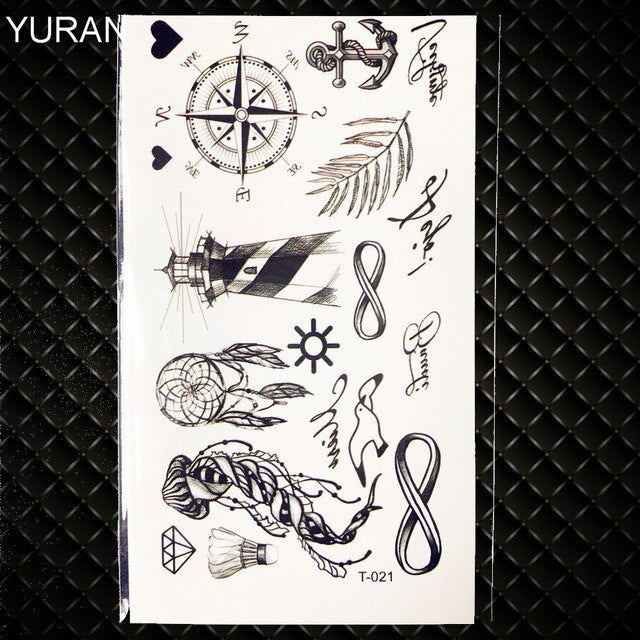 Temporary tattoos Women or Men SMALL assorted selection No. 2