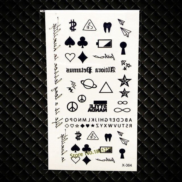 Temporary tattoos Women or Men SMALL assorted selection No. 2
