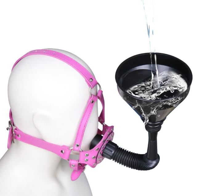 Urine funnel gag with harness for watersports 3 colours
