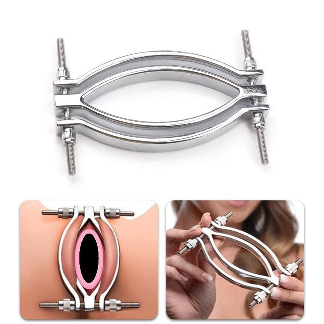 Labia clamp speculum in Stainless Steel plastic ends
