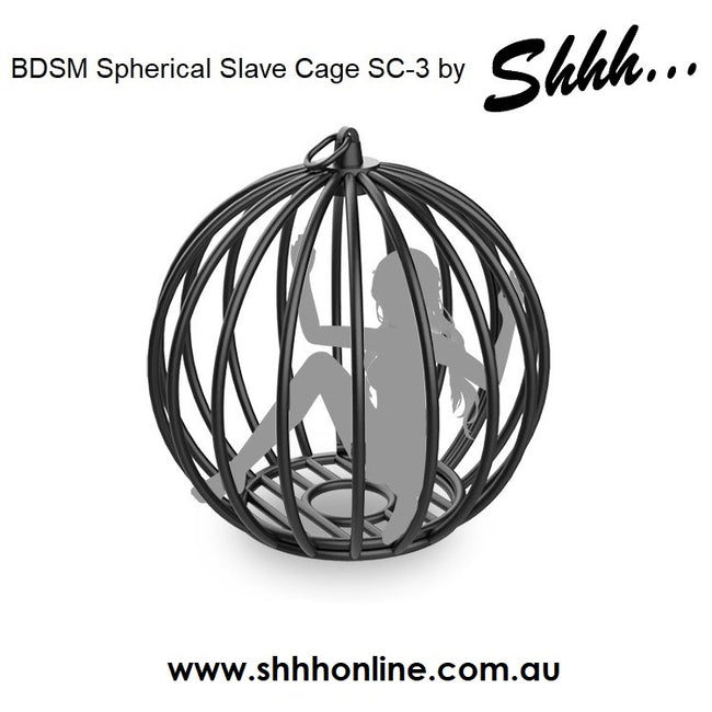 Designed for ceiling or frame suspension our steel SC-3 Bondage and BDSM Sex cage is a very versatile and popular addition to our BDSM equipment and furniture range. When hung above the ground the sub experiences total restraint and deprivation of stability as the cage gently swings or rotates. Worldwide shipping.