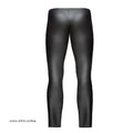 Sexy Wetlook Pants With Hot PVC Details - L