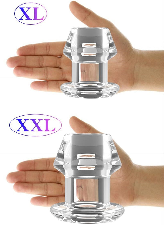 Transparent Hollow Anal Vaginal Plugs for dilation & peeping 5 sizes